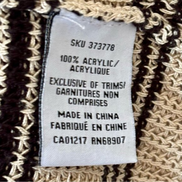 *SOLD* Le Chateau| Cream & Black Loose Fit Crew Neck Tank Top Sweater Sz L - Picture 6 of 7